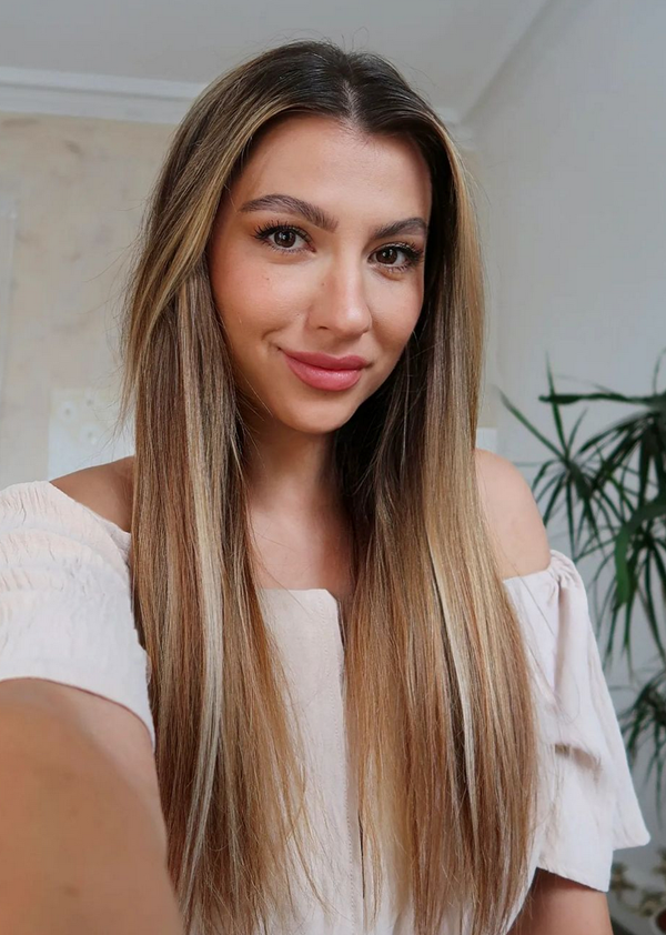 Full Head Clip-In Mixed #4/613 Hair Extensions display picture 1